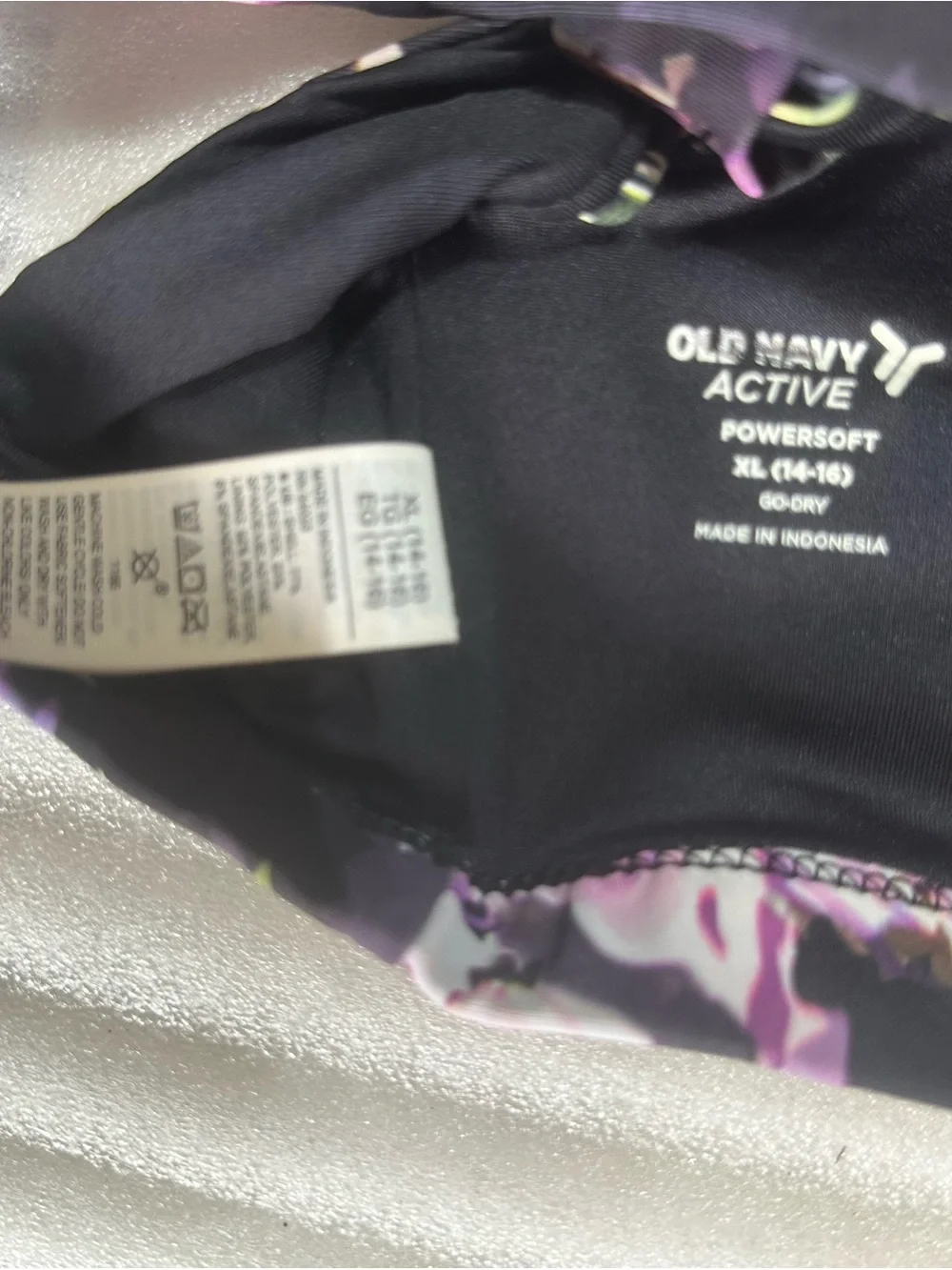 Old Navy Girls 2-Pack Floral & Marble Print Sports Bras - Purple, Pink, Black